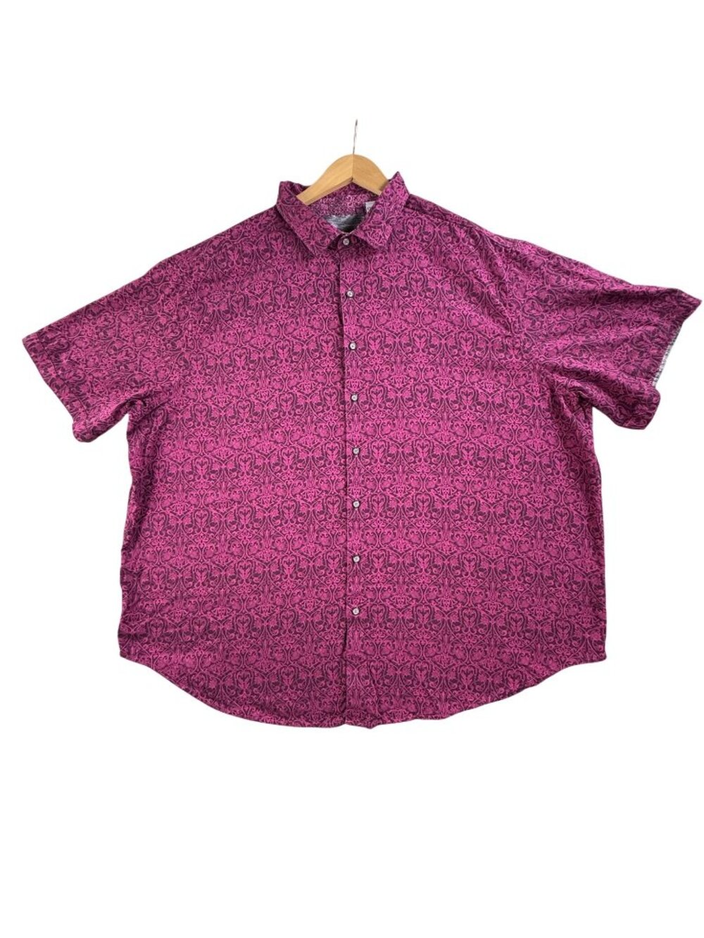 Robert Graham Shirt Mens 3XL Pink Floral AOP Button Up Short Sleeve Cotton Print